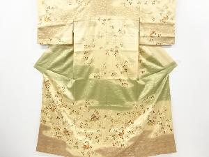 金彩萩に蝶模様刺繍一つ紋訪問着